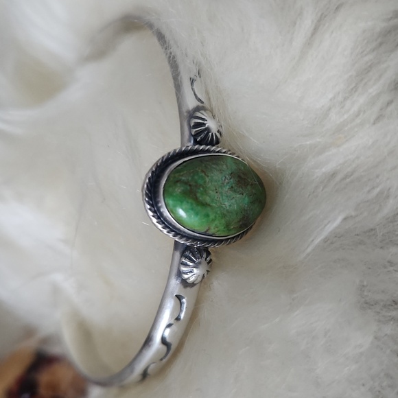 Stunning NWOT Native American Navajo Sonoran Gold Turquoise Bracelet 💚🤎🎁 - Picture 9 of 14